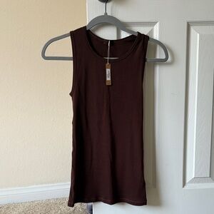 Sleeveless Brown Top
